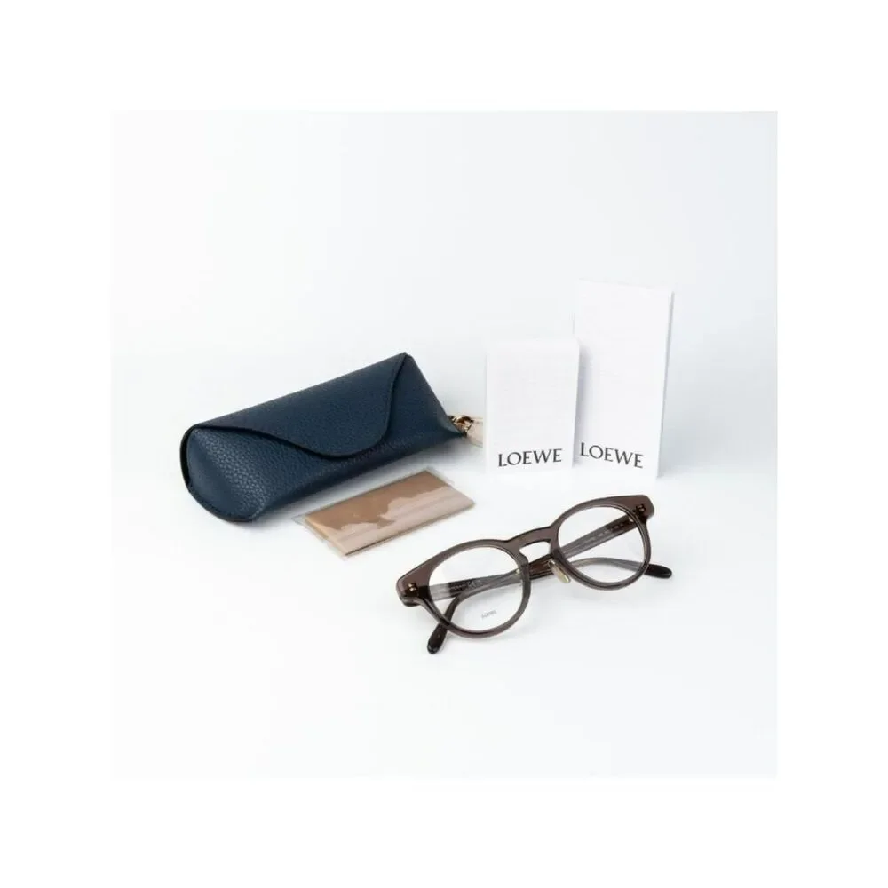 Loewe Women Eyeglasses Brown Round LW50085F 050 NEW AUTHENTIC